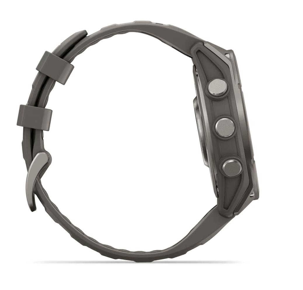 Garmin fenix 9 Смарт-часы, 47 мм, титановый корпус с силиконовым ремешком цвета «Pebble Grey»