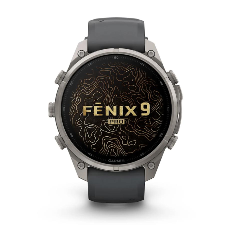 Garmin fenix 9 Pro smartwatch, inReach, 47mm, Titanium with Graphite/Black Silicone Band