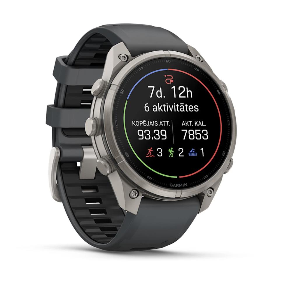 Garmin fenix 9 Pro smartwatch, inReach, 47mm, Titanium with Graphite/Black Silicone Band