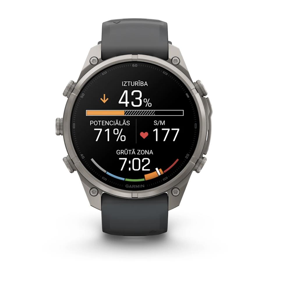 Garmin fenix 9 Pro smartwatch, inReach, 47mm, Titanium with Graphite/Black Silicone Band
