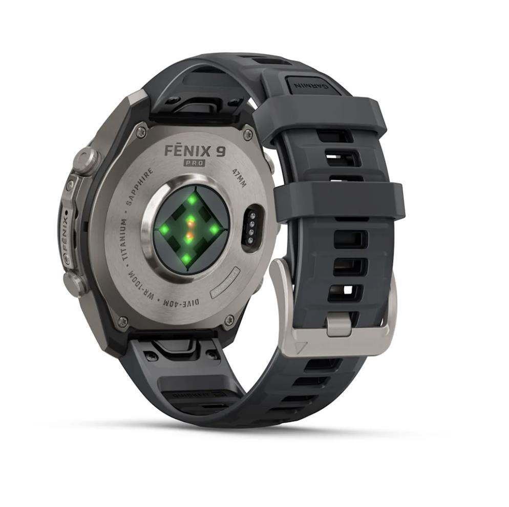 Garmin fenix 9 Pro smartwatch, inReach, 47mm, Titanium with Graphite/Black Silicone Band