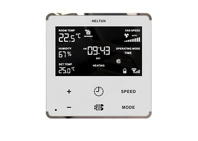 Heltun Fan Coil Thermostat White glass Glass frame