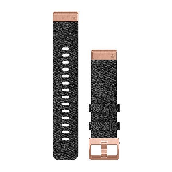 Garmin QuickFit 20mm Нейлоновый pемешок для часов fenix 6s, Черный/розовое золото