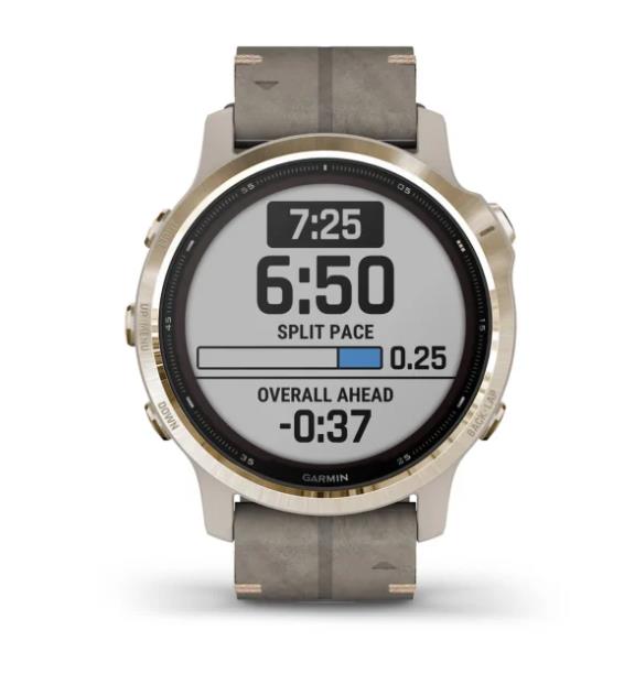 Garmin fenix 6S Pro Solar smartwatch, Gold/Shale Grey