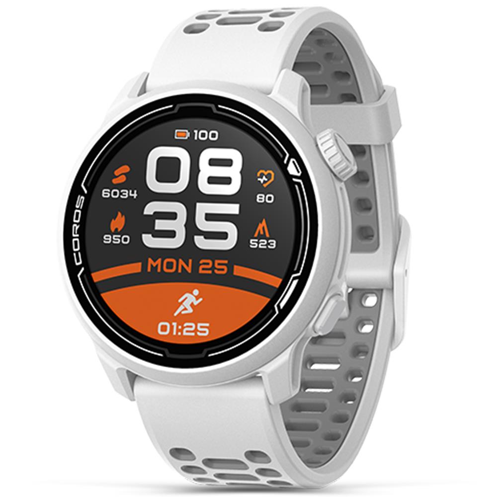 Coros PACE 2 Premium GPS Pulkstenis, Balts ar silikona siksniņu