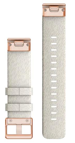 Garmin QuickFit 20mm Watch Band for fenix 7S, Cream Heathered Nylon with Rose Gold Hardware