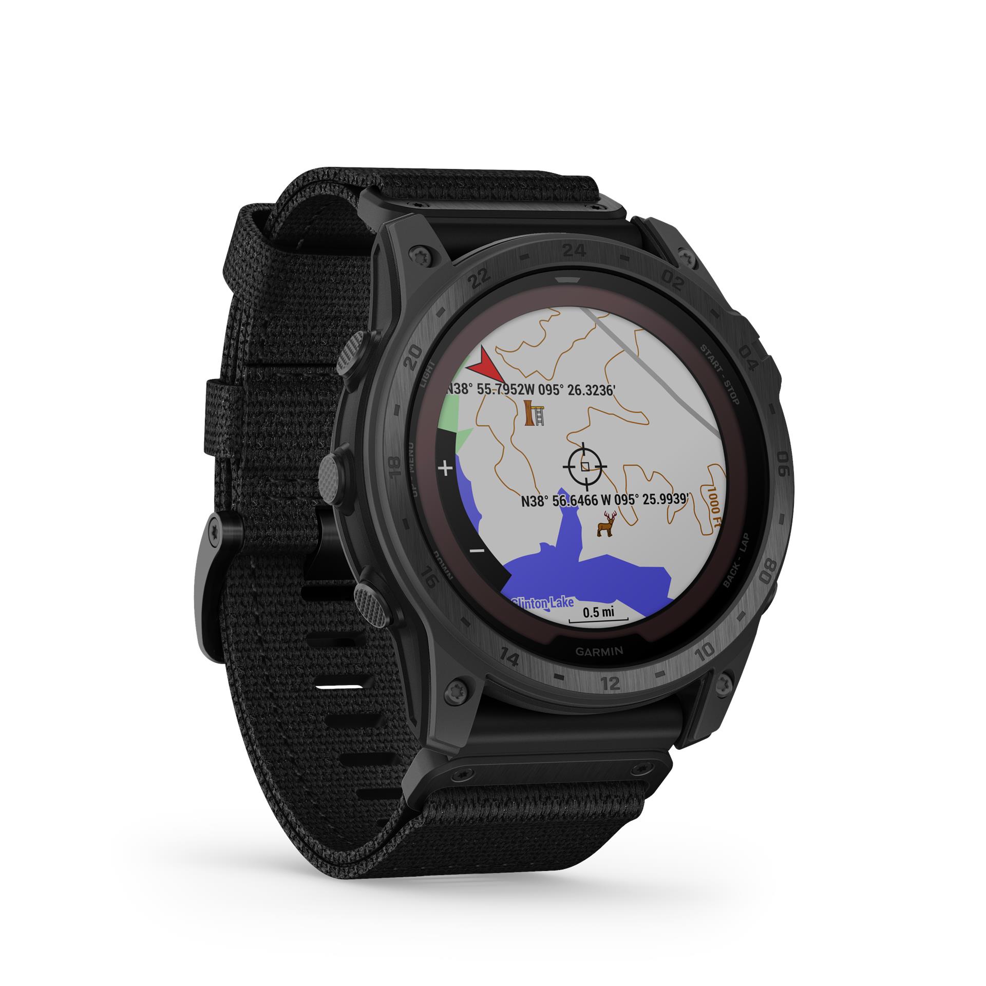 Garmin Tactix 7 Pro Ballistics Päikseenergiaga laetav taktikaline ballistikaga GPS-kell nailonrihmaga