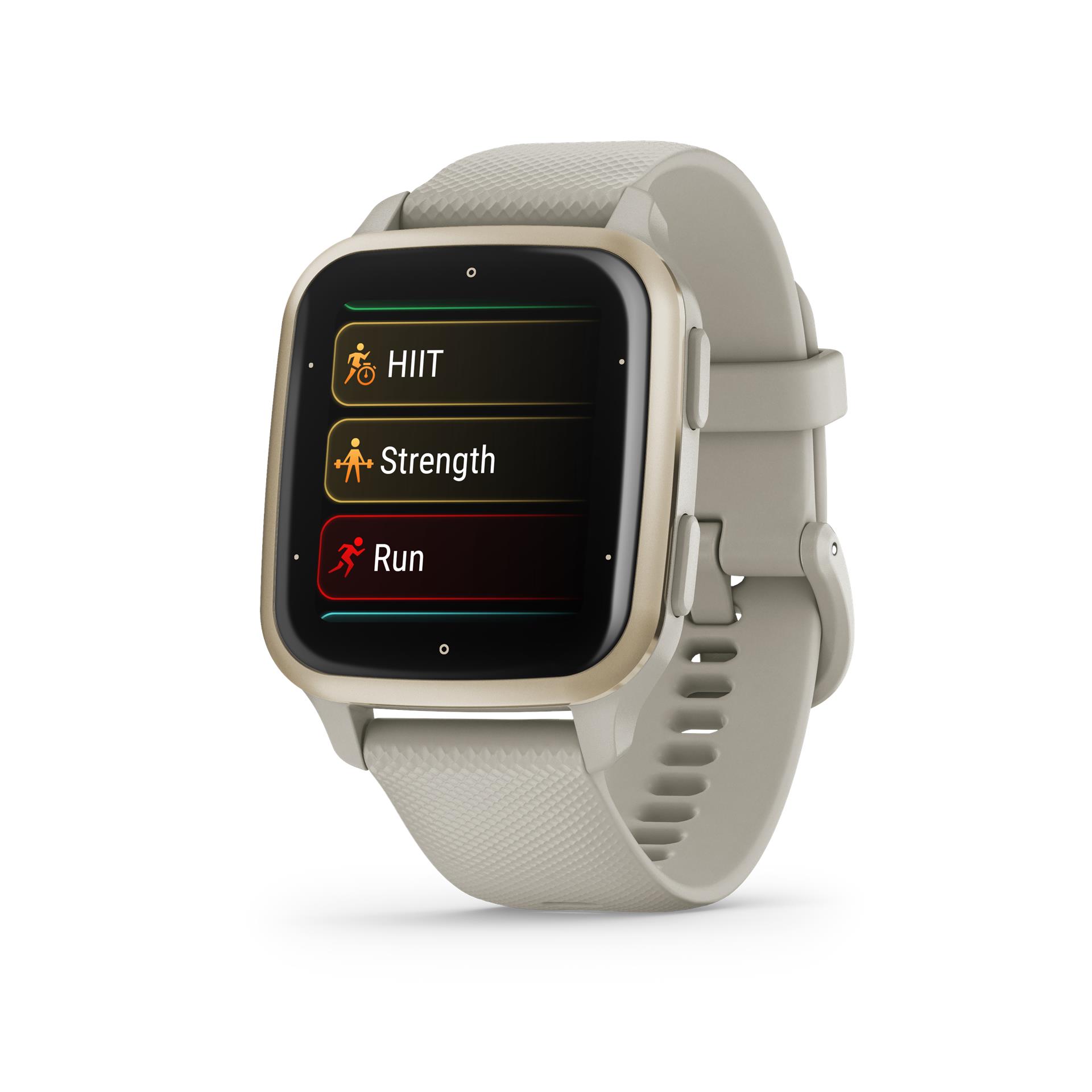 Garmin Venu Sq 2 Music Smartwatch, Cream Gold